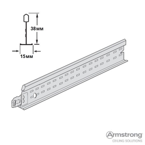 ARMSTRONG PRELUDE 15 XL PeakForm рейка поперечная 600x38мм (в кор 36 пог.м,60шт./8640шт в пал)