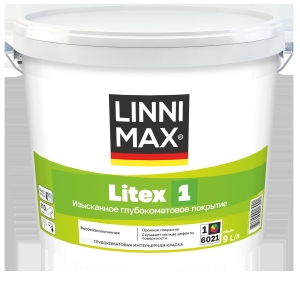 Краска интерьерная моющаяся LINNIMAX Litex 1 белая 9 л