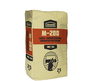 Цементно-песчаная смесь Суффикс ФС-34 М-200, 25 кг