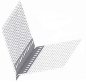 Армирующий уголок пластиковый с капельником и стеклосеткой 10х10х2500 мм