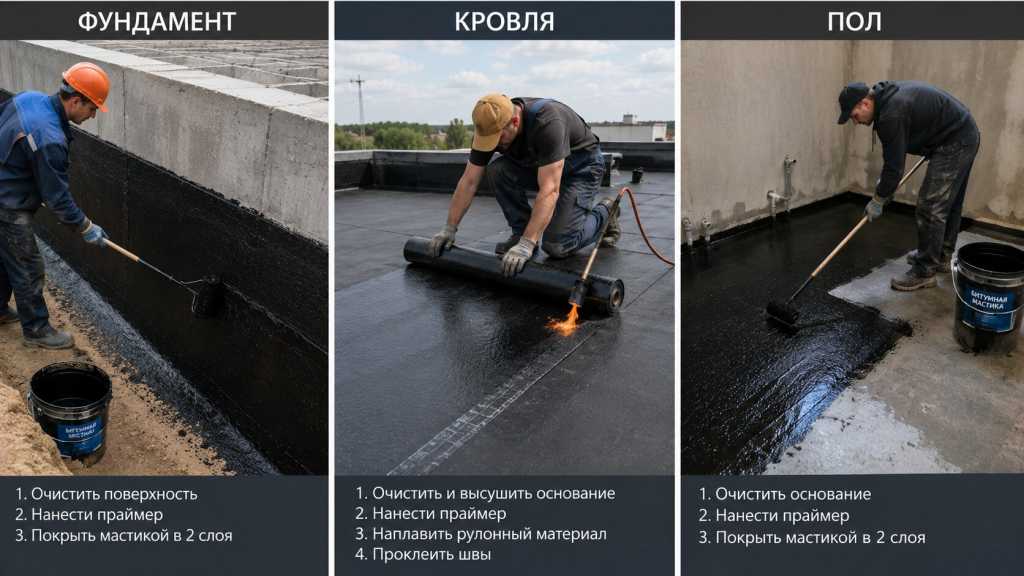 Как правильно наносить битумную гидроизоляцию на фундамент, кровлю и пол.jpg Как правильно наносить битумную гидроизоляцию на фундамент, кровлю и пол.jpg