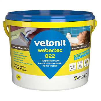Гидроизоляционная мастика Vetonit Weber.Tec 822 розовая 4 кг
